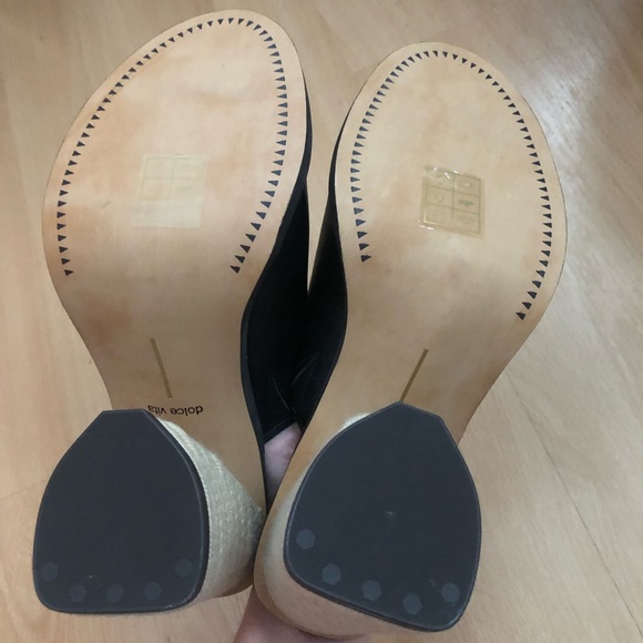 NWOB Dolce Vita Black Espadrille Rope Slide Heeled Sandals Size 8 Chunky heel - Picture 9 of 9